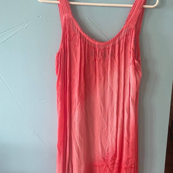 Raya Sun Beach Cover Up Dress Coral Ombré Sz Small - Picture 1 of 11